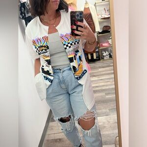 Graphic Tee Cardigan